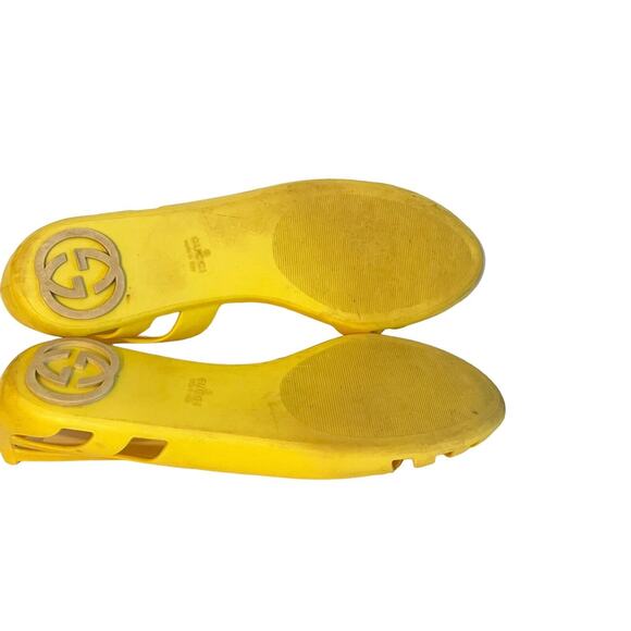 Gucci Marola Rubber Jelly Interlock GG Flat Sandals •Women 39/8.5• Yellow Italy - Picture 6 of 10
